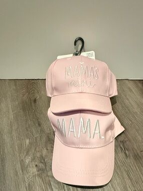 Super Cute Mama & Mama's Mini Pink Baseball Caps- Set of 2- NWT